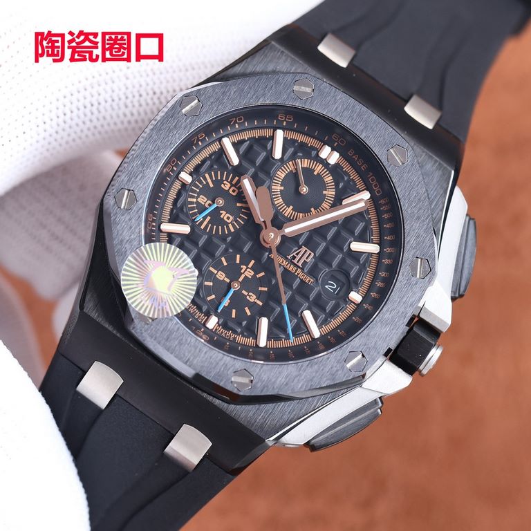 Uniform   ceramic bezel   version     Audemars Piguet Royal Oak Offshore Limited Edition Multifunctional Chronograph Mechanical Watch Dimensions 44MM17MM [bezel] bezel is consistent with the original use of imported cera