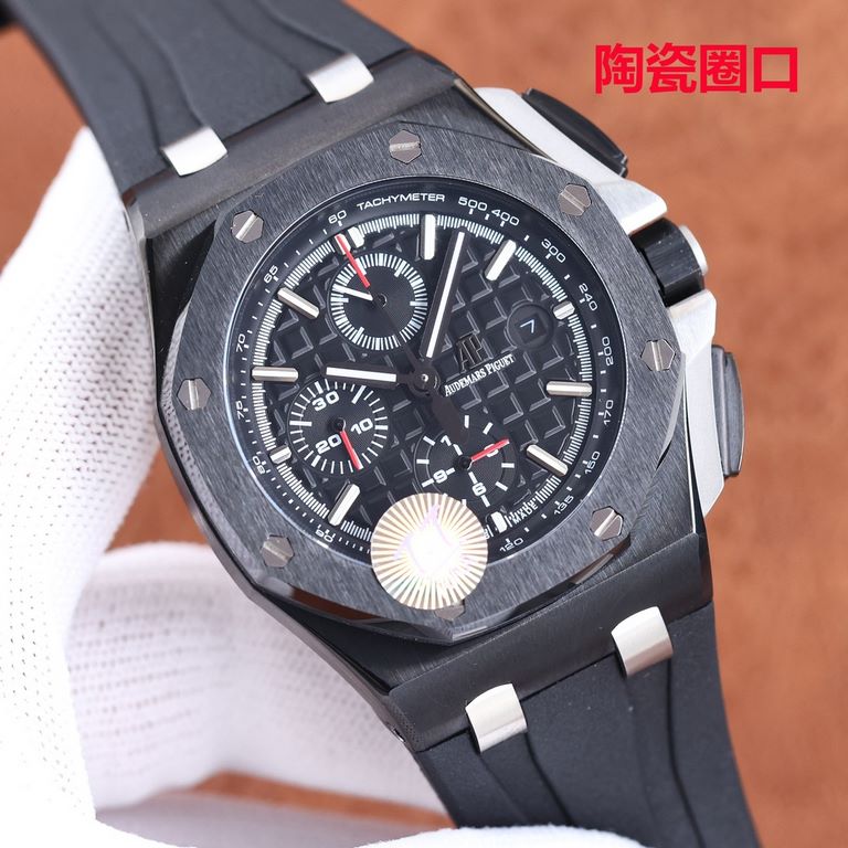 Uniform   ceramic bezel   version     Audemars Piguet Royal Oak Offshore Limited Edition Multifunctional Chronograph Mechanical Watch Dimensions 44MM17MM [bezel] bezel is consistent with the original use of imported cera