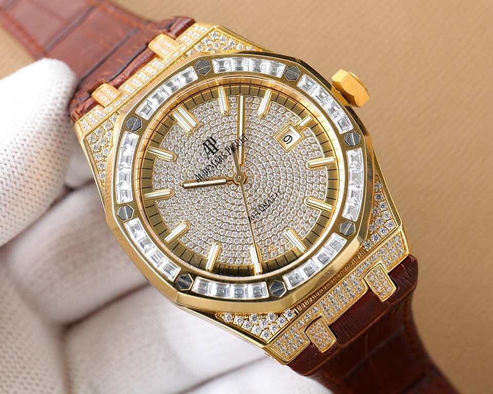 AP Audemars Piguet A real man should take Audemars Piguet With AP, new bezel with T-square diamond ring, using imported Citizen change 324 machine Automatic mechanical men's wristwatch, ultra-luxurious version Handmade f