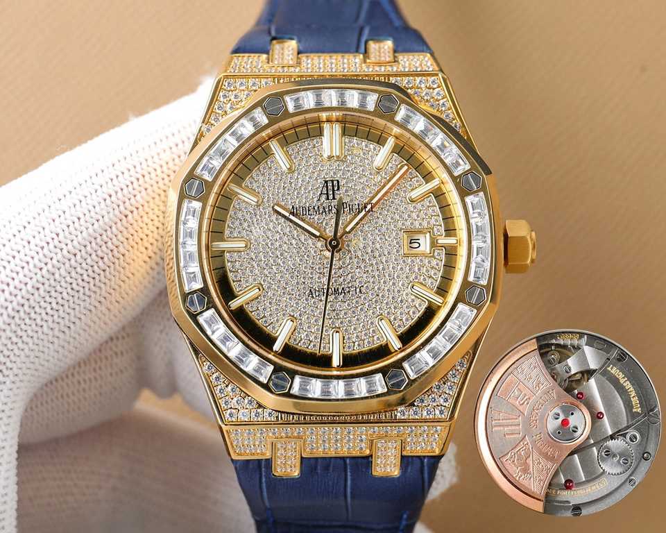 AP Audemars Piguet A real man should take Audemars Piguet With AP, new bezel with T-square diamond ring, using imported Citizen change 324 machine Automatic mechanical men's wristwatch, ultra-luxurious version Handmade f