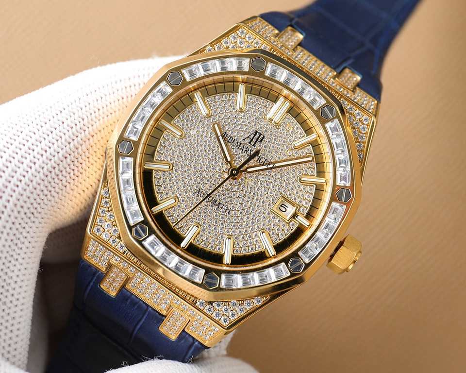 AP Audemars Piguet A real man should take Audemars Piguet With AP, new bezel with T-square diamond ring, using imported Citizen change 324 machine Automatic mechanical men's wristwatch, ultra-luxurious version Handmade f