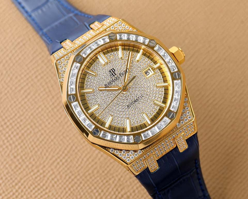 AP Audemars Piguet A real man should take Audemars Piguet With AP, new bezel with T-square diamond ring, using imported Citizen change 324 machine Automatic mechanical men's wristwatch, ultra-luxurious version Handmade f