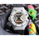 Audemars Piguet AP   coated glass  47mm15mm   waterproof rubber strap with original buckle   fully automatic mechanical movement   octagonal brushed steel case with lattice facet   cool and domineering, no The same tough