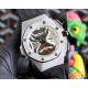 Audemars Piguet AP   coated glass  47mm15mm   waterproof rubber strap with original buckle   fully automatic mechanical movement   octagonal brushed steel case with lattice facet   cool and domineering, no The same tough