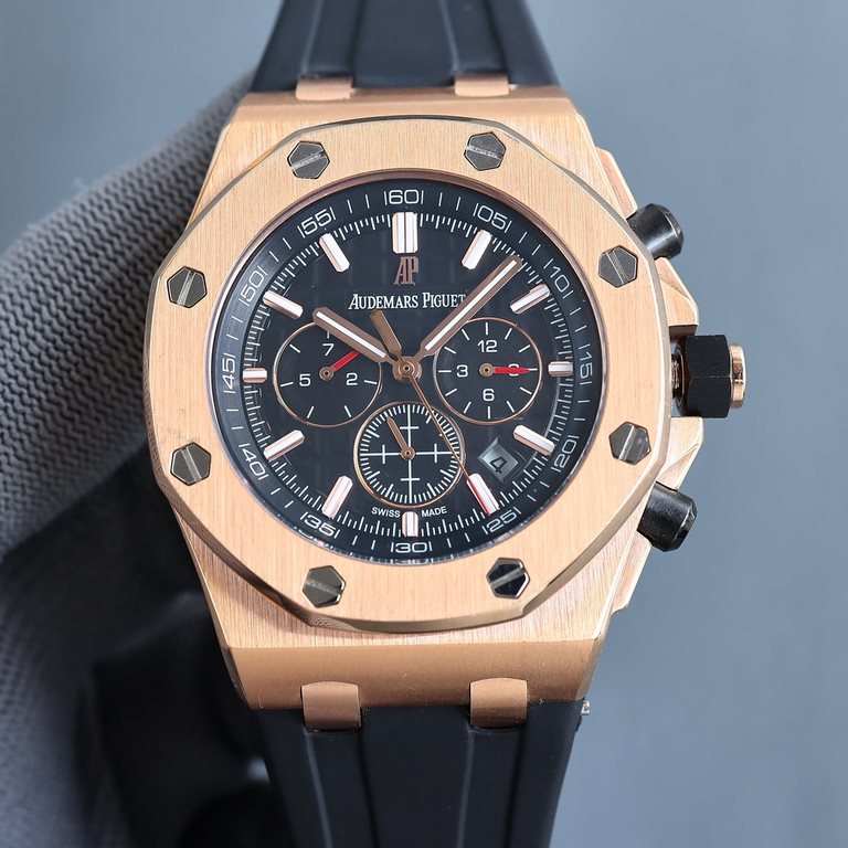 Audemars Piguet - Royal Oak Offshore   Anti-glare treated mineral glass Size 42mm14mm, waterproof tape with AP original pin buckle Equipped with replica original 3126 rotor Fully automatic mechanical movement octagonal s