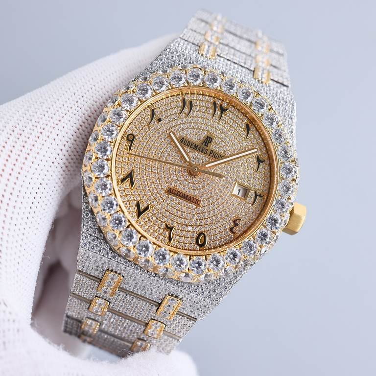 Large diamond-set bezel AP Audemars Piguet A real man has to take Audemars Piguet Own AP, brand new bezel with a large ring with diamonds, using imported Citizen to change the 324 machine Automatic Mechanical Men's Watch