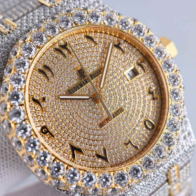 Large diamond-set bezel AP Audemars Piguet A real man has to take Audemars Piguet Own AP, brand new bezel with a large ring with diamonds, using imported Citizen to change the 324 machine Automatic Mechanical Men's Watch