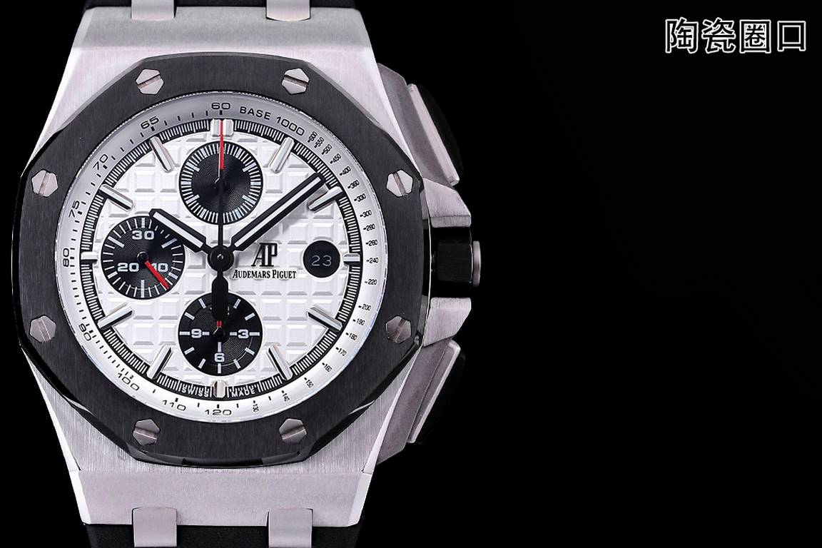 JF. Factory ceramic bezel   the highest version of the market     Audemars Piguet   Audemars Piguet Royal Oak Offshore Limited Edition Multifunctional Chronograph Mechanical Watch Size 44MM17MM 【Bezel】 bezel is the same 