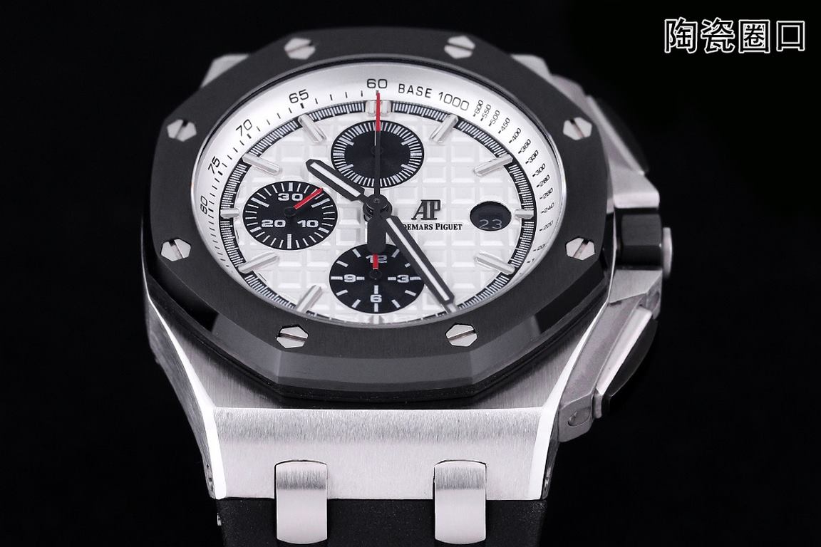 JF. Factory ceramic bezel   the highest version of the market     Audemars Piguet   Audemars Piguet Royal Oak Offshore Limited Edition Multifunctional Chronograph Mechanical Watch Size 44MM17MM 【Bezel】 bezel is the same 