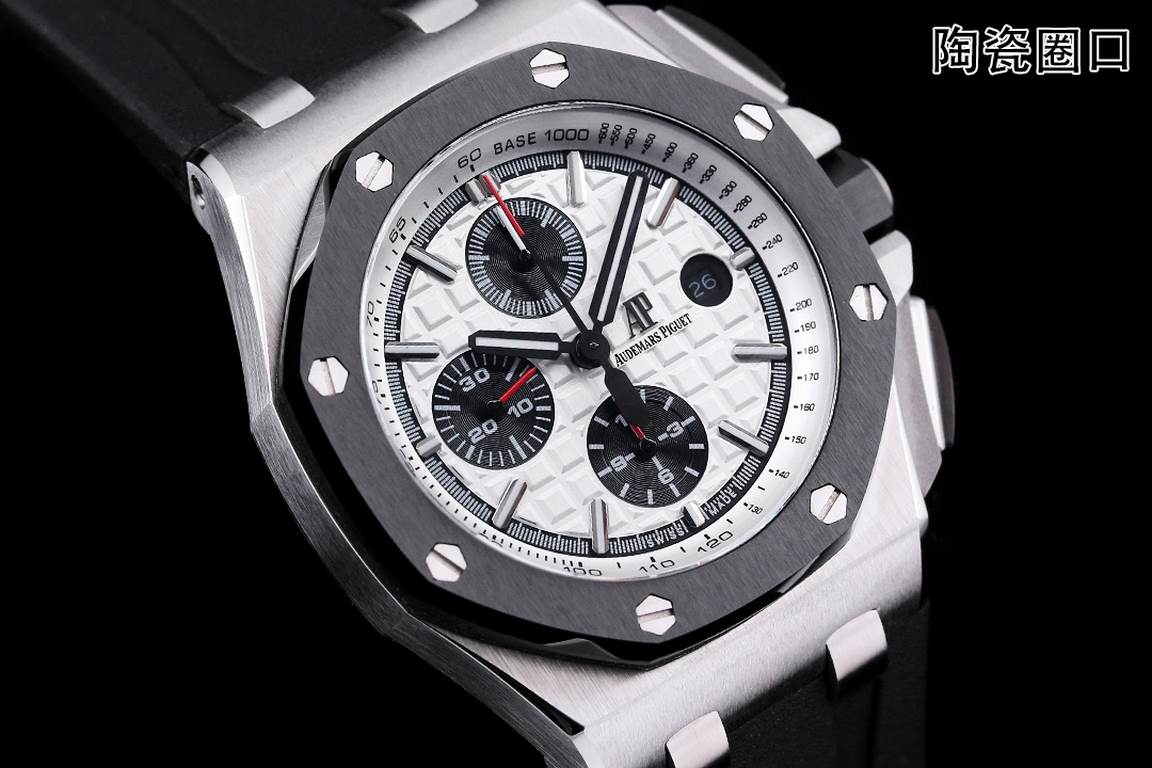 JF. Factory ceramic bezel   the highest version of the market     Audemars Piguet   Audemars Piguet Royal Oak Offshore Limited Edition Multifunctional Chronograph Mechanical Watch Size 44MM17MM 【Bezel】 bezel is the same 