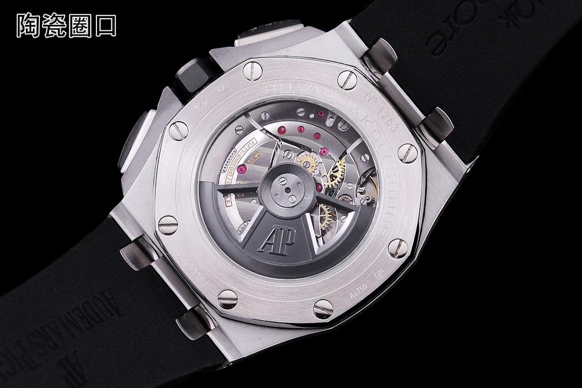 JF. Factory ceramic bezel   the highest version of the market     Audemars Piguet   Audemars Piguet Royal Oak Offshore Limited Edition Multifunctional Chronograph Mechanical Watch Size 44MM17MM 【Bezel】 bezel is the same 