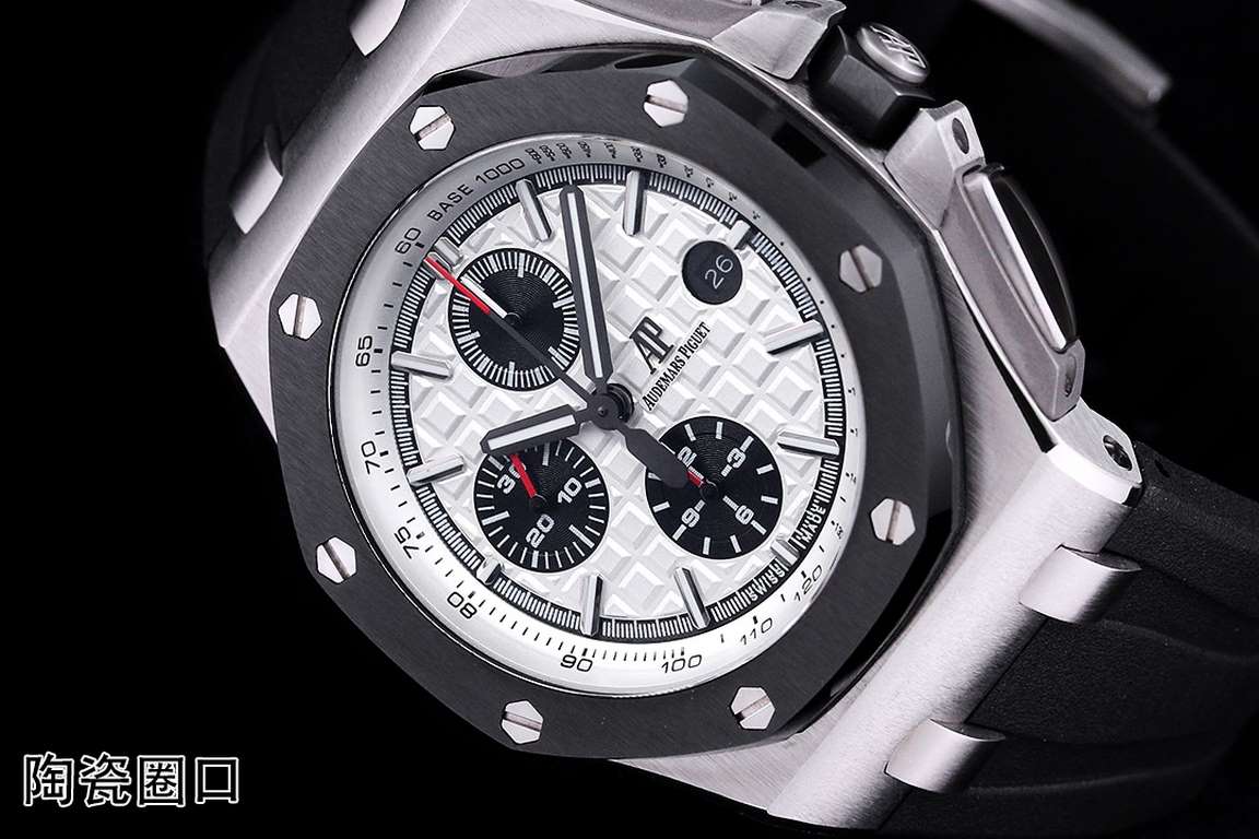 JF. Factory ceramic bezel   the highest version of the market     Audemars Piguet   Audemars Piguet Royal Oak Offshore Limited Edition Multifunctional Chronograph Mechanical Watch Size 44MM17MM 【Bezel】 bezel is the same 