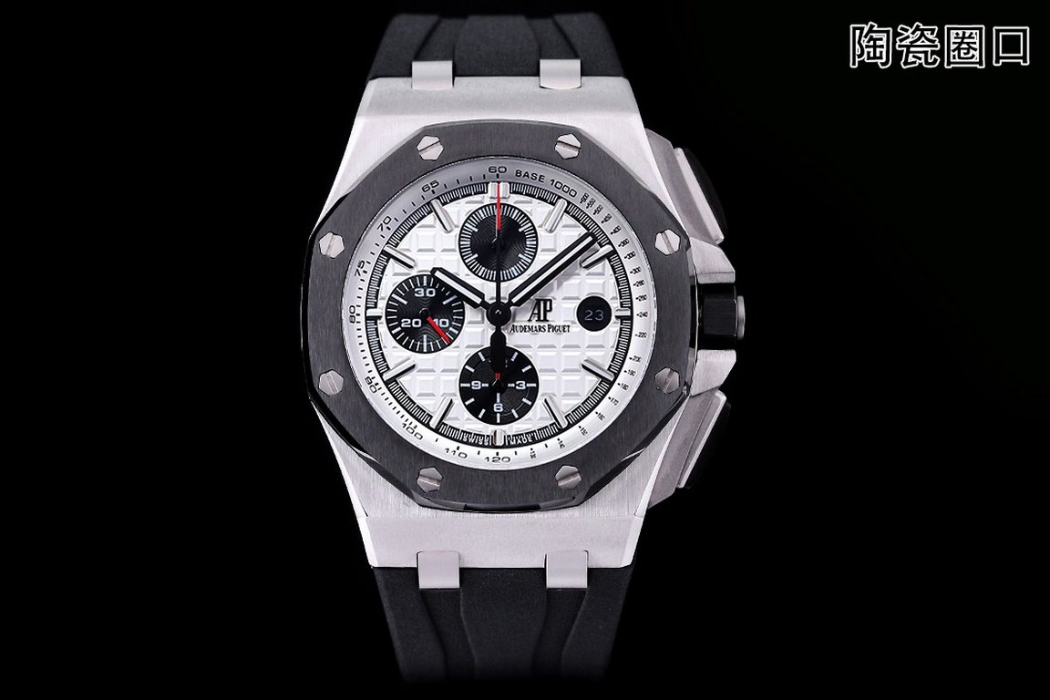 JF. Factory ceramic bezel   the highest version of the market     Audemars Piguet   Audemars Piguet Royal Oak Offshore Limited Edition Multifunctional Chronograph Mechanical Watch Size 44MM17MM 【Bezel】 bezel is the same 