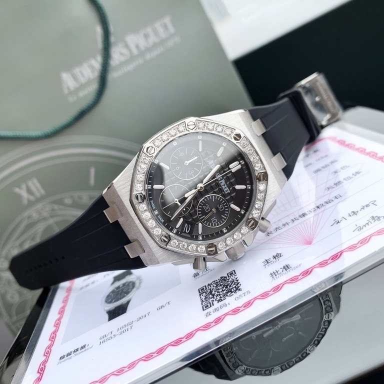 Lot with box Support Hong Kong, USA direct shippingThe latest Royal Oak Offshore series of chronograph quartz watches, one of the hottest Audemars Piguet women's watches of the moment! A.P - Audemars Piguet Royal Oak Off