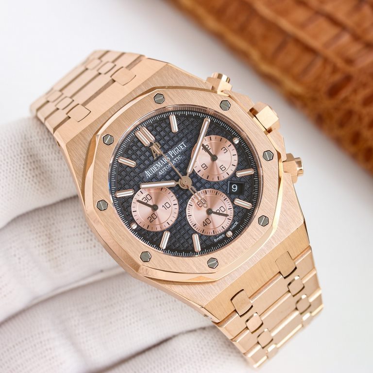 2023 New AP  Audemars Piguet Royal Oak Series new 26240 chronograph, using the same as the genuine (6-letter position small seconds Bottom-transparent movement Caliber4401 chronograph movement), with anti-glare sapphire 