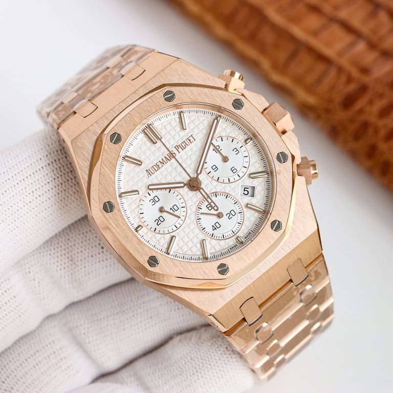 2023 New AP  Audemars Piguet Royal Oak Series new 26240 chronograph, using the same as the genuine (6-letter position small seconds Bottom-transparent movement Caliber4401 chronograph movement), with anti-glare sapphire 