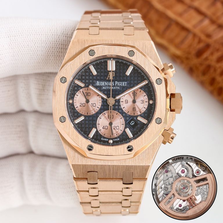 2023 New AP  Audemars Piguet Royal Oak Series new 26240 chronograph, using the same as the genuine (6-letter position small seconds Bottom-transparent movement Caliber4401 chronograph movement), with anti-glare sapphire 