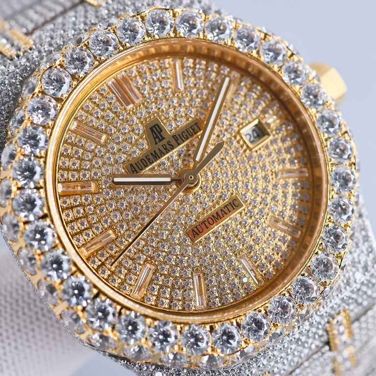 Large diamond-set bezel AP Audemars Piguet A real man has to take Audemars Piguet Own AP, brand new bezel with a large ring with diamonds, using imported Citizen to change the 324 machine Automatic Mechanical Men's Watch