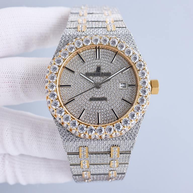 Large diamond-set bezel AP Audemars Piguet A real man has to take Audemars Piguet Own AP, brand new bezel with a large ring with diamonds, using imported Citizen to change the 324 machine Automatic Mechanical Men's Watch