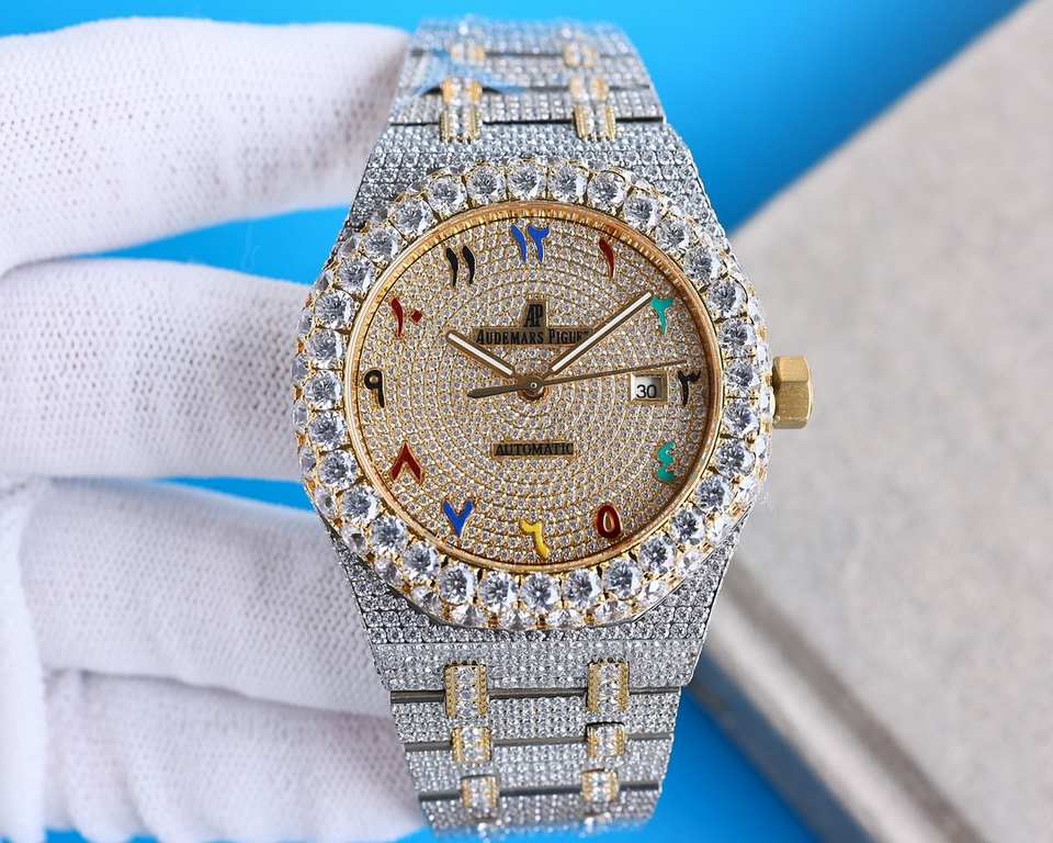 Large diamond-encrusted rimmed uniformAP Audemars Piguet A real man has to take Audemars Piguet Own AP, brand new bezel with large diamond-set bezel, using imported Citizen to change the 324 machine Automatic Mechanical 