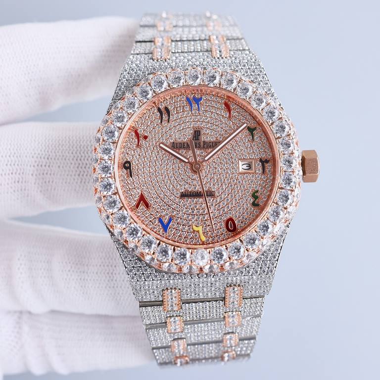 Large diamond-set bezel AP Audemars Piguet A real man has to take Audemars Piguet Own AP, brand new bezel with a large ring with diamonds, using imported Citizen to change the 324 machine Automatic Mechanical Men's Watch