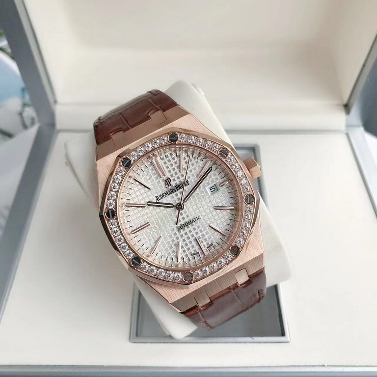 Luxury Diamond Bezel Hand-set2022 new upgraded diamond ring Audemars Piguet 15400 series watches, as the Royal Oak series of the most basic models, without any special features, only three hands and the date display, uno