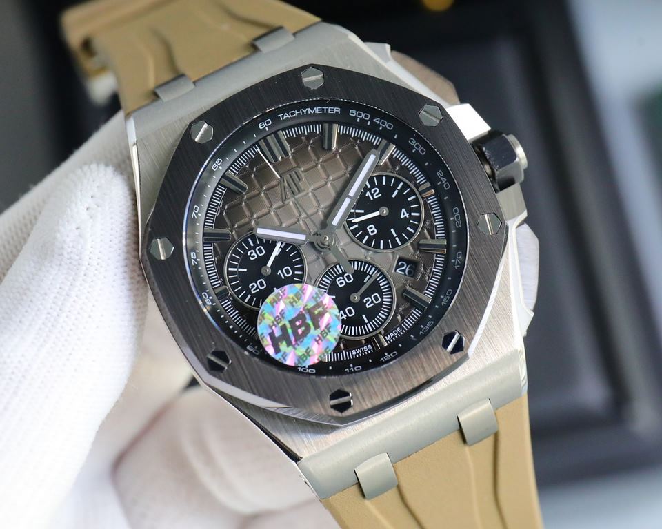 The same HBF latest Audemars Piguet, ceramic bezel   version     Audemars Piguet   Audemars Piguet Royal Oak Offshore Limited Edition Multifunctional Chronograph Mechanical Wristwatch Size 44MM17MM 【Bezel】 The bezel is t