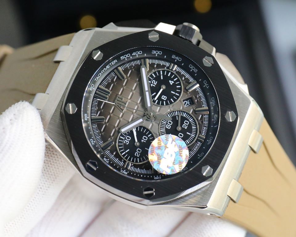 The same HBF latest Audemars Piguet, ceramic bezel   version     Audemars Piguet   Audemars Piguet Royal Oak Offshore Limited Edition Multifunctional Chronograph Mechanical Wristwatch Size 44MM17MM 【Bezel】 The bezel is t