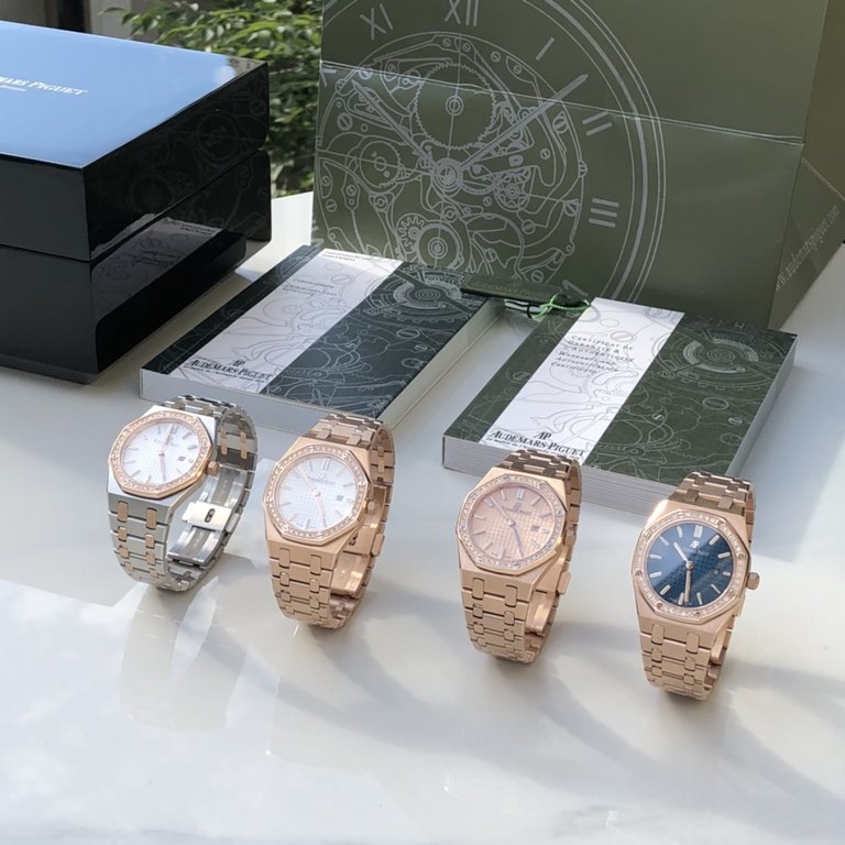 Wholesale box Support Hong Kong, USA direct mailAudemars Piguet Royal Oak 67651 Rose Gold Ladies Diamond Quartz WatchAudemars Piguet Royal Oak series unique octagonal appearance also has Audemars Piguet's unique design s