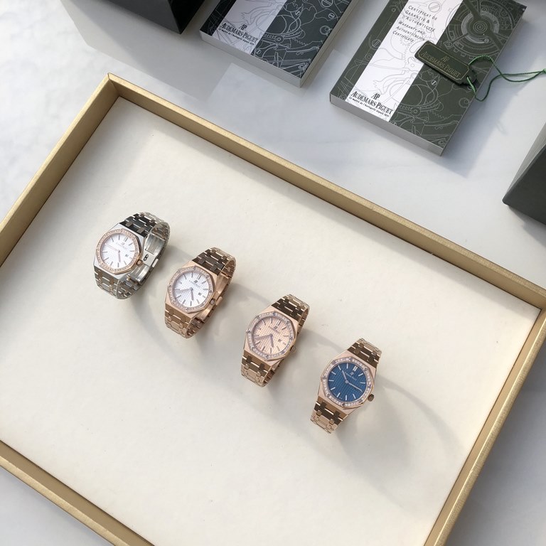 Wholesale box Support Hong Kong, USA direct mailAudemars Piguet Royal Oak 67651 Rose Gold Ladies Diamond Quartz WatchAudemars Piguet Royal Oak series unique octagonal appearance also has Audemars Piguet's unique design s