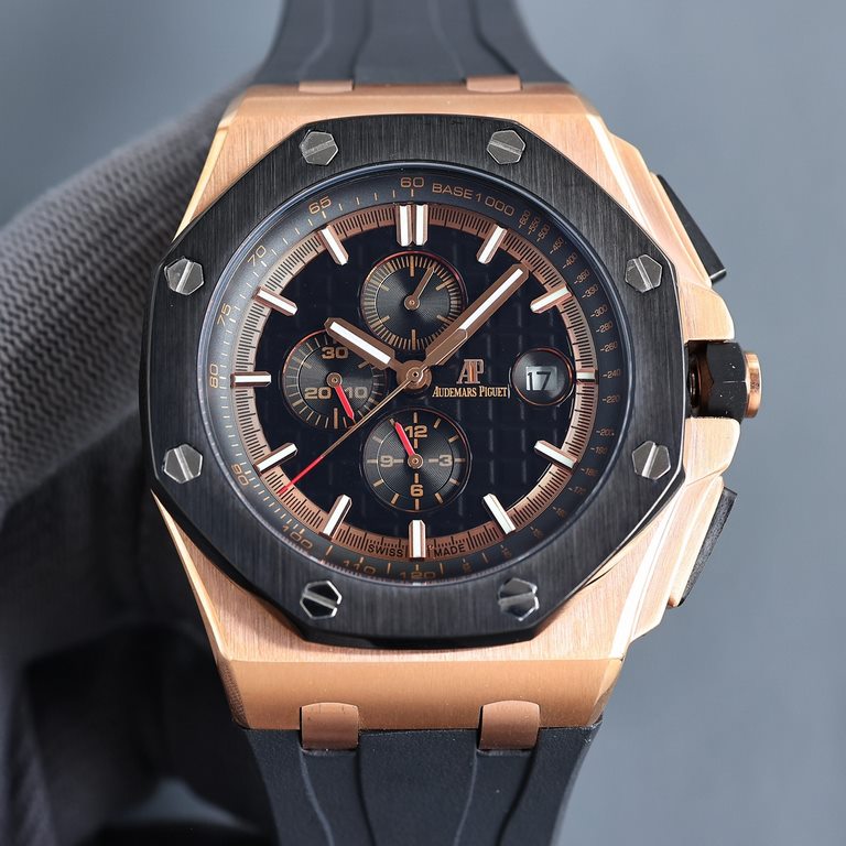 Audemars Piguet - Royal Oak Offshore   Anti-glare treated mineral glass Size 42mm14mm, waterproof tape with AP original pin buckle Equipped with replica original 3126 rotor Fully automatic mechanical movement octagonal s