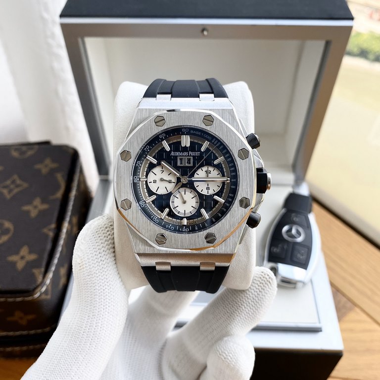 Audemars Piguet - AP  Royal Oak Multifunction Men's Watch Automatic Mechanical Movement 316 stainless steel case Mineral Super Glass Imported Rubber Strap Diameter 43mm Thickness 12mm BST Actual Photos The watch represen