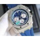 The same HBF latest Audemars Piguet, ceramic bezel   version     Audemars Piguet   Audemars Piguet Royal Oak Offshore Limited Edition Multifunctional Chronograph Mechanical Wristwatch Size 44MM17MM 【Bezel】 The bezel is t