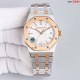 )The latest women's AP Audemars Piguet Royal Oak model 77350 77351 mechanical watch! Diameter 34 mm. Self-winding Calibre 5800 movement with automatic oscillating weight in pink gold specially designed for this model (ze