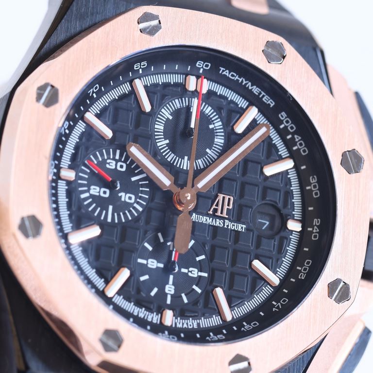 ceramic bezel   version     Audemars Piguet Royal Oak Offshore Limited Edition Multifunctional Chronograph Mechanical Wristwatch Dimensions 44MM17MM [bezel] bezel is consistent with the original use of imported ceramic b