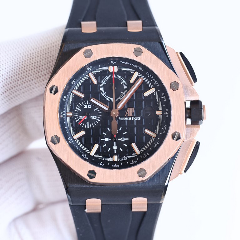 ceramic bezel   version     Audemars Piguet Royal Oak Offshore Limited Edition Multifunctional Chronograph Mechanical Wristwatch Dimensions 44MM17MM [bezel] bezel is consistent with the original use of imported ceramic b