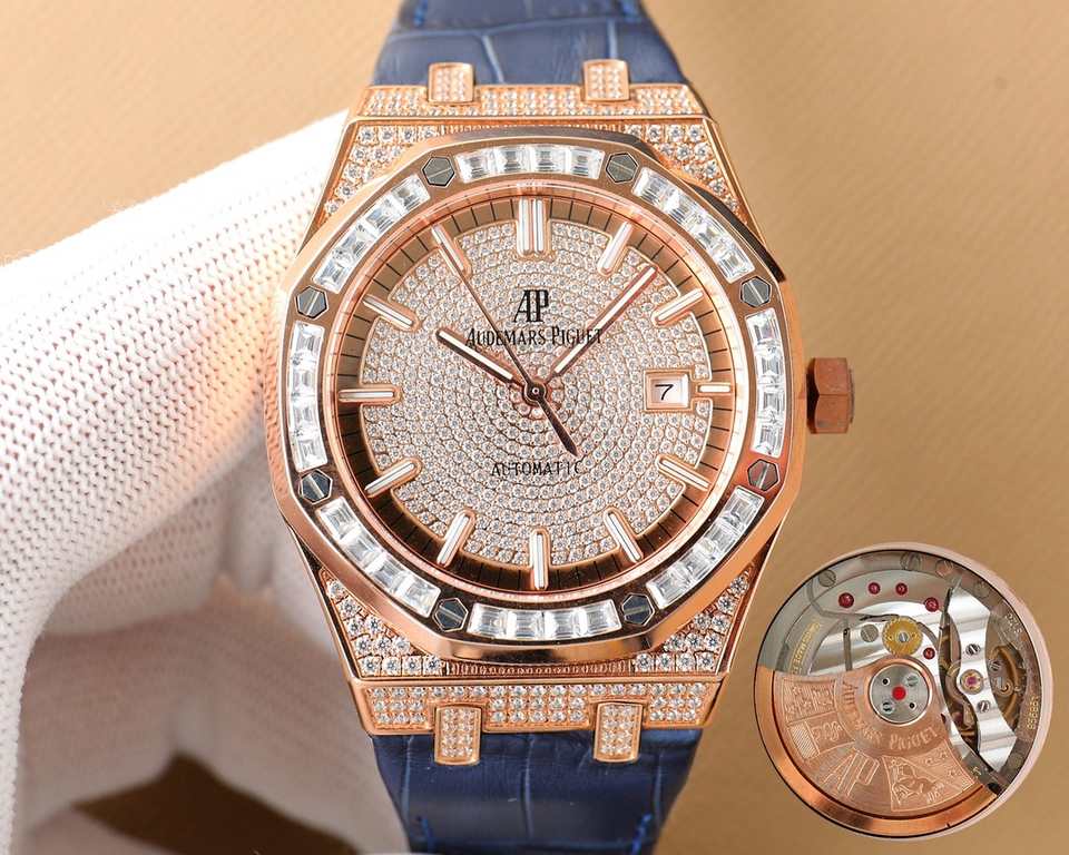 AP Audemars Piguet A real man should take Audemars Piguet With AP, new bezel with T-square diamond ring, using imported Citizen change 324 machine Automatic mechanical men's wristwatch, ultra-luxurious version Handmade f