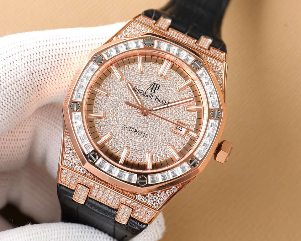 AP Audemars Piguet A real man should take Audemars Piguet With AP, new bezel with T-square diamond ring, using imported Citizen change 324 machine Automatic mechanical men's wristwatch, ultra-luxurious version Handmade f