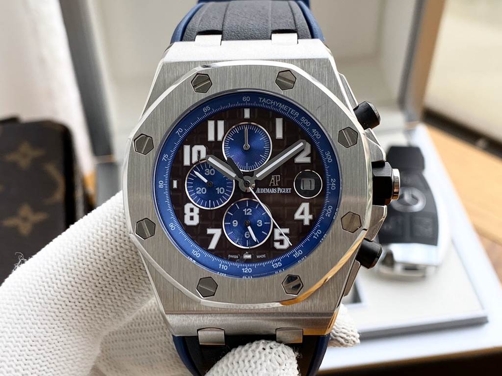 Audemars Piguet - AP  Royal Oak Multifunction Men's Watch Automatic Mechanical Movement 316 stainless steel case Mineral Super Glass Imported Rubber Strap Diameter 43mm Thickness 12mm BST Actual Photos The watch represen