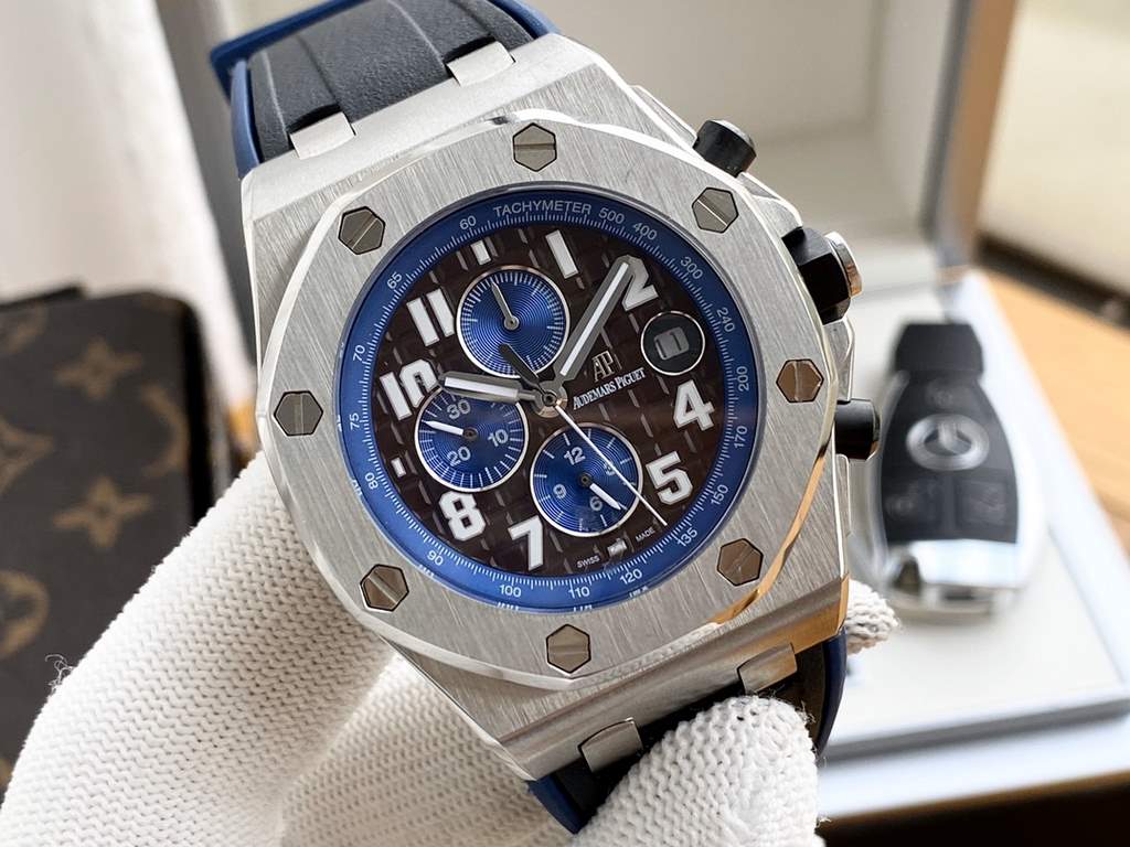 Audemars Piguet - AP  Royal Oak Multifunction Men's Watch Automatic Mechanical Movement 316 stainless steel case Mineral Super Glass Imported Rubber Strap Diameter 43mm Thickness 12mm BST Actual Photos The watch represen