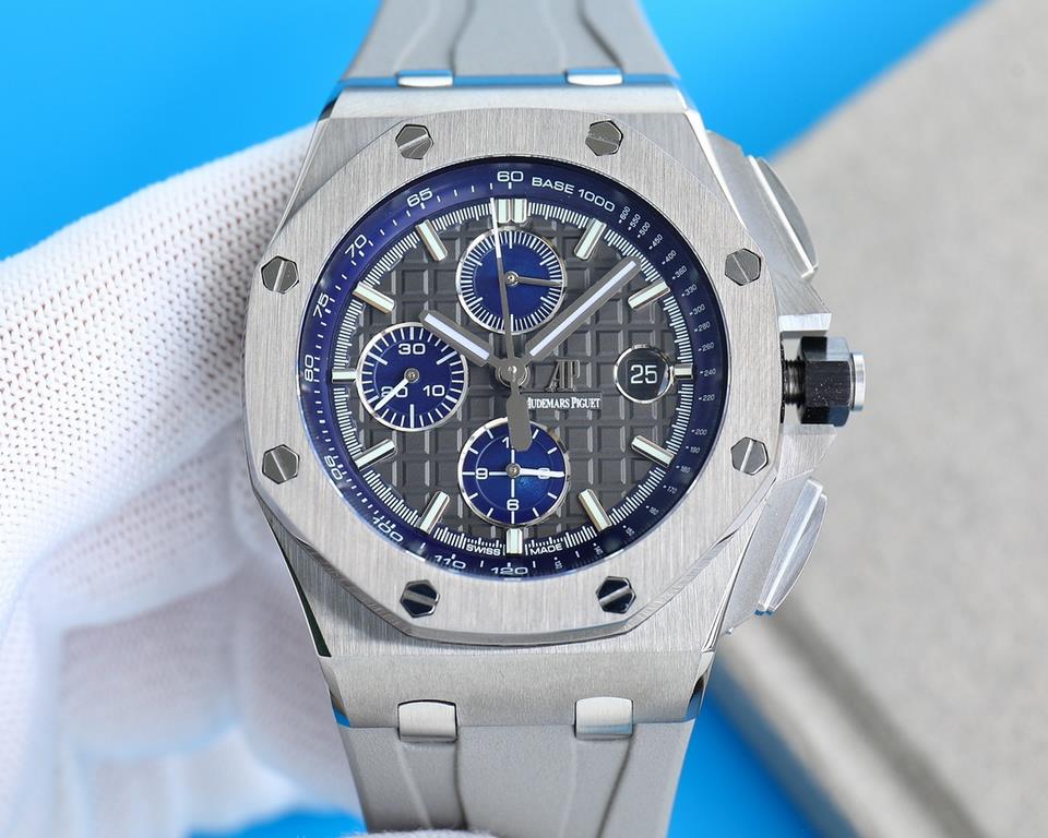 V2 version ceramic bezel   version     Audemars Piguet Royal Oak Offshore Limited Edition Multifunctional Chronograph Mechanical Watch V2 version upgraded calendar fonts, upgraded ceramic bezel, size 44MM17MM [bezel] bez