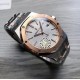 JF AP  Audemars Piguet Royal Oak Model 15500OR.OO.D002CR.01 Automatic Men's Mechanical Watch Caliber Cal.3120 Tartan dial Sapphire glass on both sides Dimensions 42mm x 10.5mm Super-LumiNova (steel bracelet, leather stra