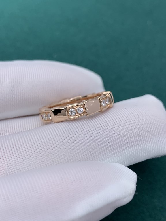 Bvl Narrow Snake Bone Ring, Narrow Diamond-Free Narrow Between Diamonds Customized Version Actual Photos