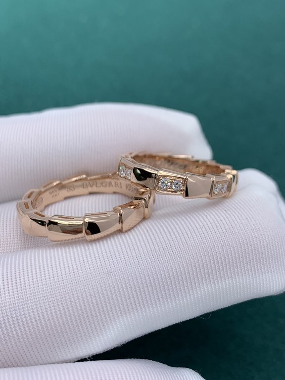 Bvl Narrow Snake Bone Ring, Narrow Diamond-Free Narrow Between Diamonds Customized Version Actual Photos