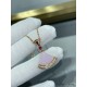 V gold material Tanabata limited edition (pink diamonds) Bvlgari high-grade pink eggstone fan-shaped skirt necklace original engraved beautiful   diva series   one to one customized fire small skirt fan   luxury beautifu