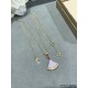 V gold material Tanabata limited edition (pink diamonds) Bvlgari high-grade pink eggstone fan-shaped skirt necklace original engraved beautiful   diva series   one to one customized fire small skirt fan   luxury beautifu