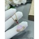 V gold material Tanabata limited edition (pink diamonds) Bvlgari high-grade pink eggstone fan-shaped skirt necklace original engraved beautiful   diva series   one to one customized fire small skirt fan   luxury beautifu