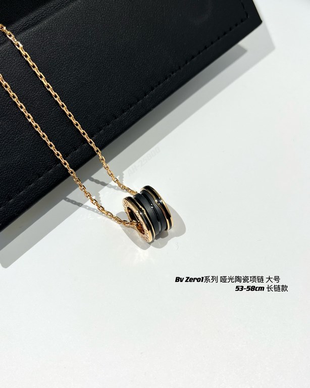 Bv Zero1 Collection Matte Black Ceramic Necklace 53～58cmMade of v gold, fine craftsmanship, perfect details, lasting color!One of the right version of the series, enough into the genuine development, recognize the exclus