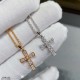 V gold material thick version of the thick chain body crafted version of the Bulgari full diamond cross necklace    all kinds of tide tide people Netroots fashion hundred match Goddess    big brands with the same   uniqu