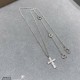 V gold material thick version of the thick chain body crafted version of the Bulgari full diamond cross necklace    all kinds of tide tide people Netroots fashion hundred match Goddess    big brands with the same   uniqu